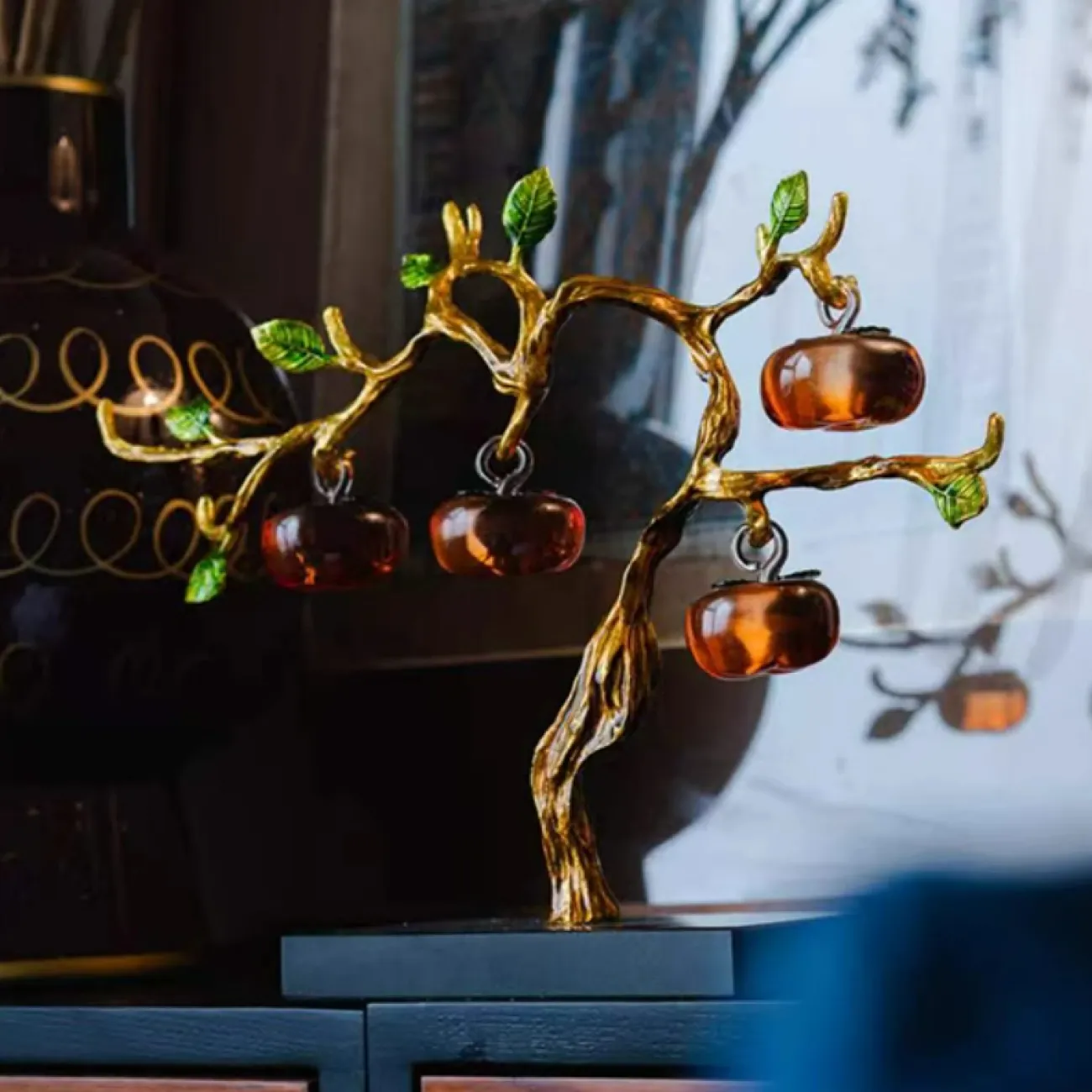 Изысканный настольный декор из стекла и металла "Дерево хурмы" Qiekoo от LaLume HR38152-32 Изысканный настольный декор из стекла и металла "Дерево хурмы" Qiekoo от LaLume HR38152-32