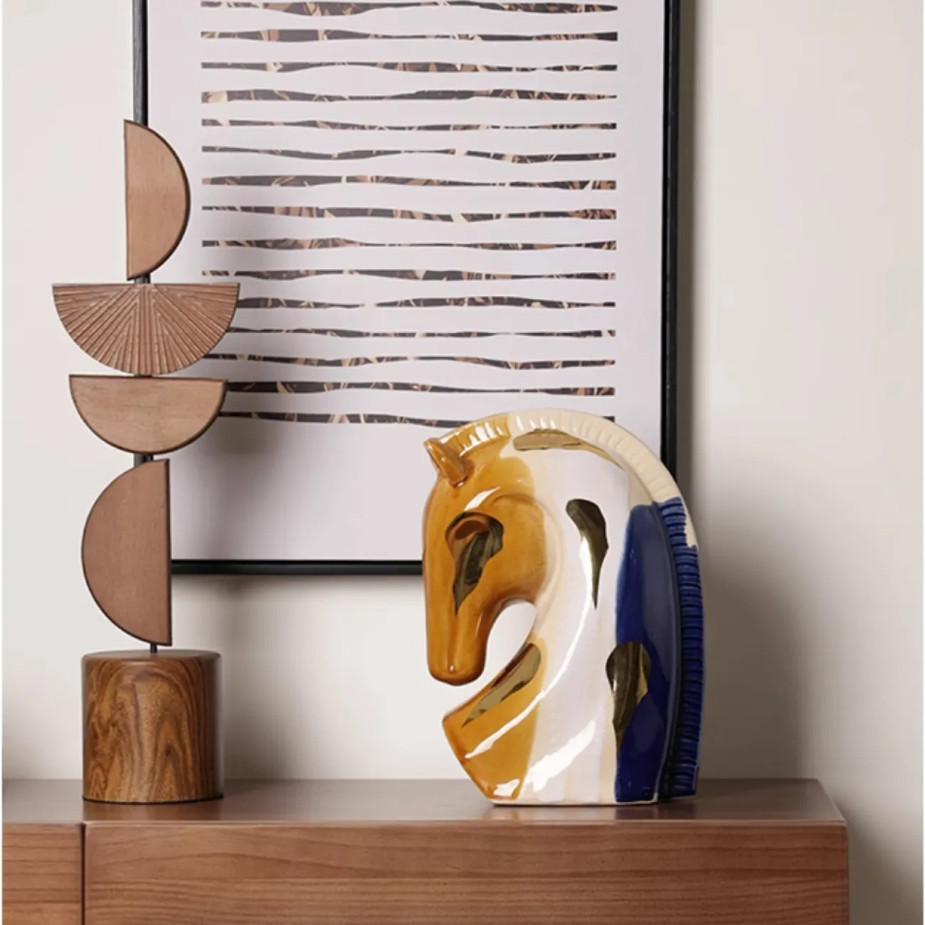 Разноцветная декоративная Статуэтка Лошадь Династии Тан Queekoo от LaLume