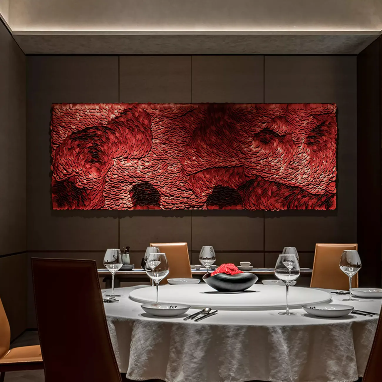 Современная трёхмерная картина "Чешуя" из металла LaLume KR38160-32