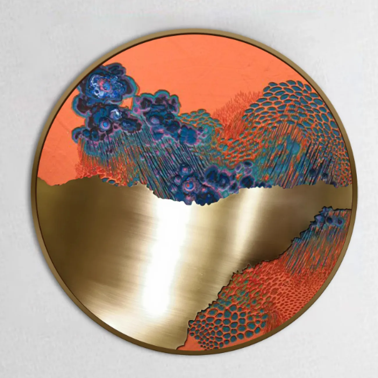 Металлическая декоративная картина круглой формы от LaLume KR38164-32