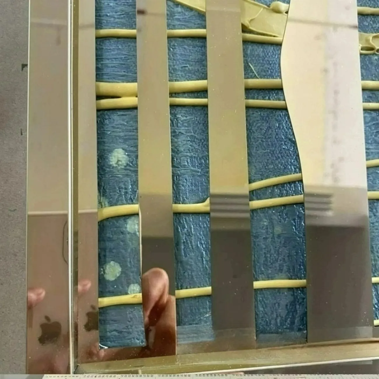 Современная трёхмерная картина "Абстракция" с ручной росписью, металлическим обрамлением от LaLume KR38166-32