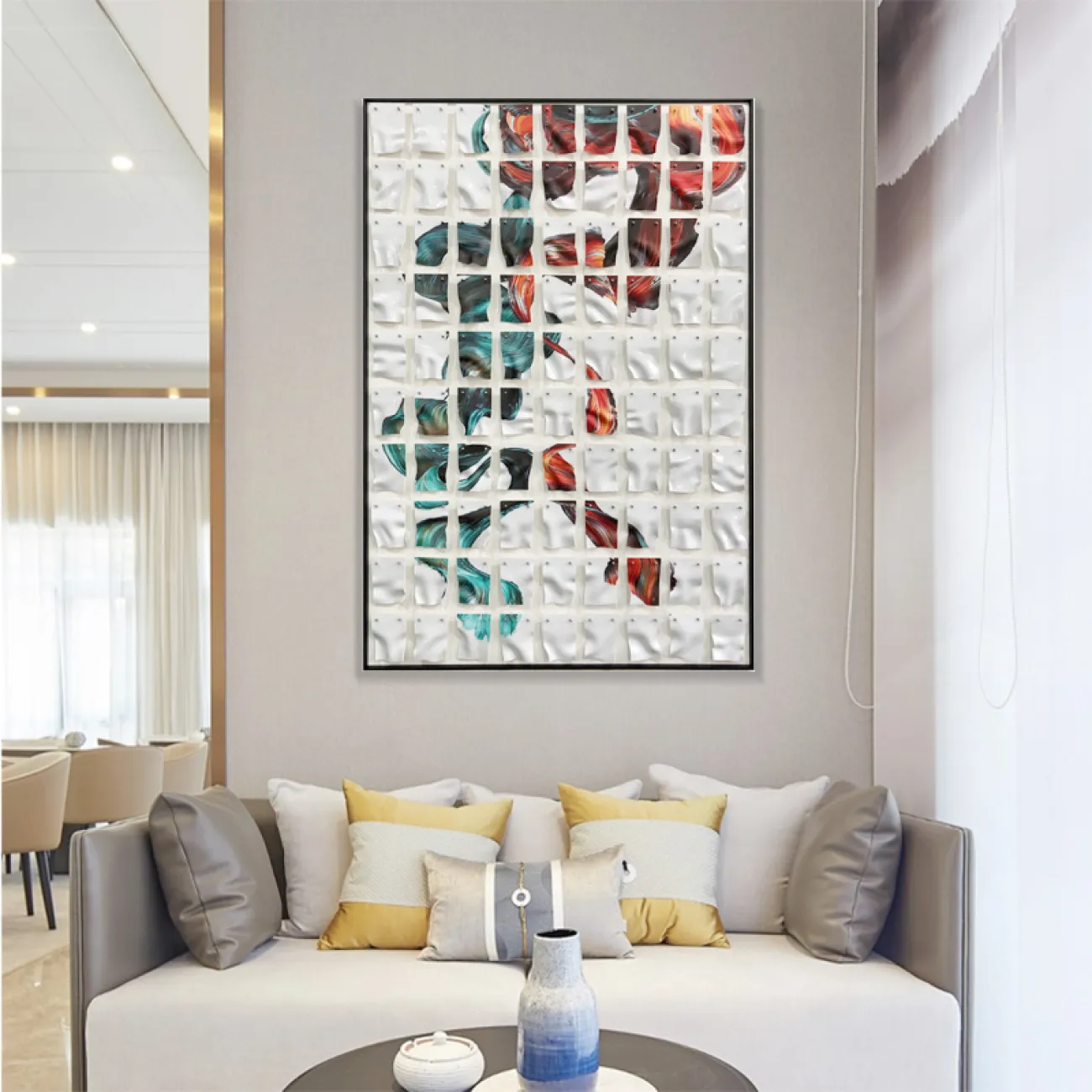 Современная трёхмерная абстрактная картина от LaLume ручной росписи из акрила KR38168-32 Современная трёхмерная абстрактная картина от LaLume ручной росписи из акрила KR38168-32