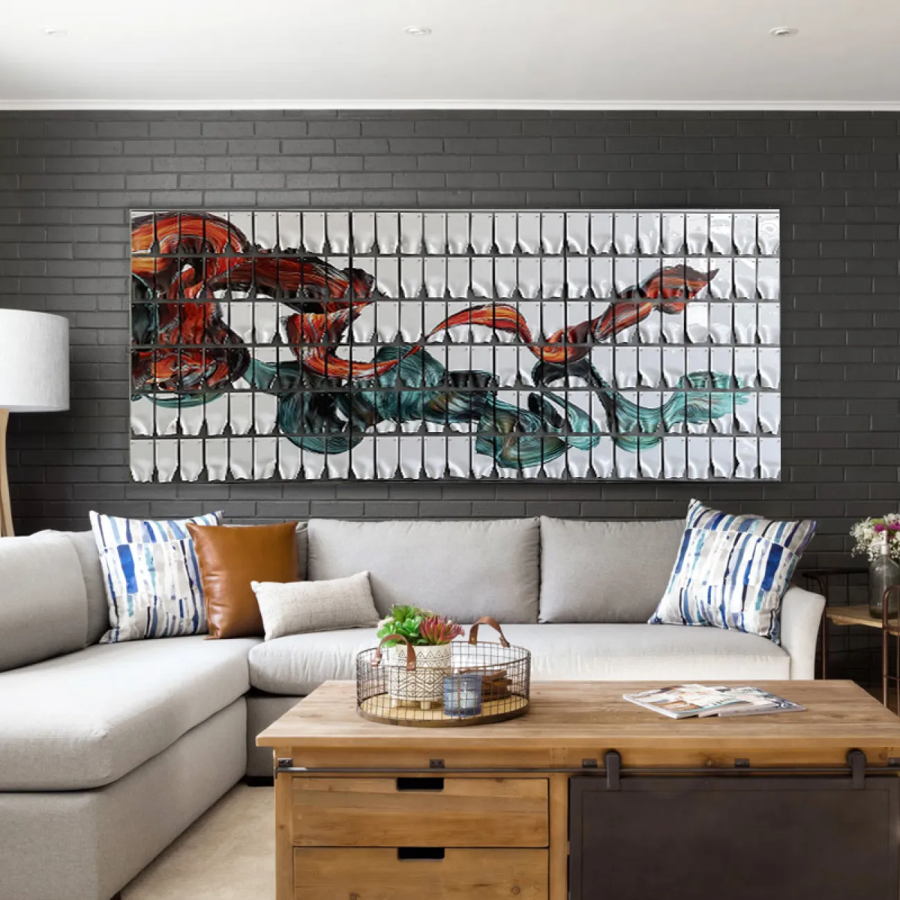 Современная трёхмерная абстрактная картина от LaLume ручной росписи из акрила KR38168-32 Современная трёхмерная абстрактная картина от LaLume ручной росписи из акрила KR38168-32