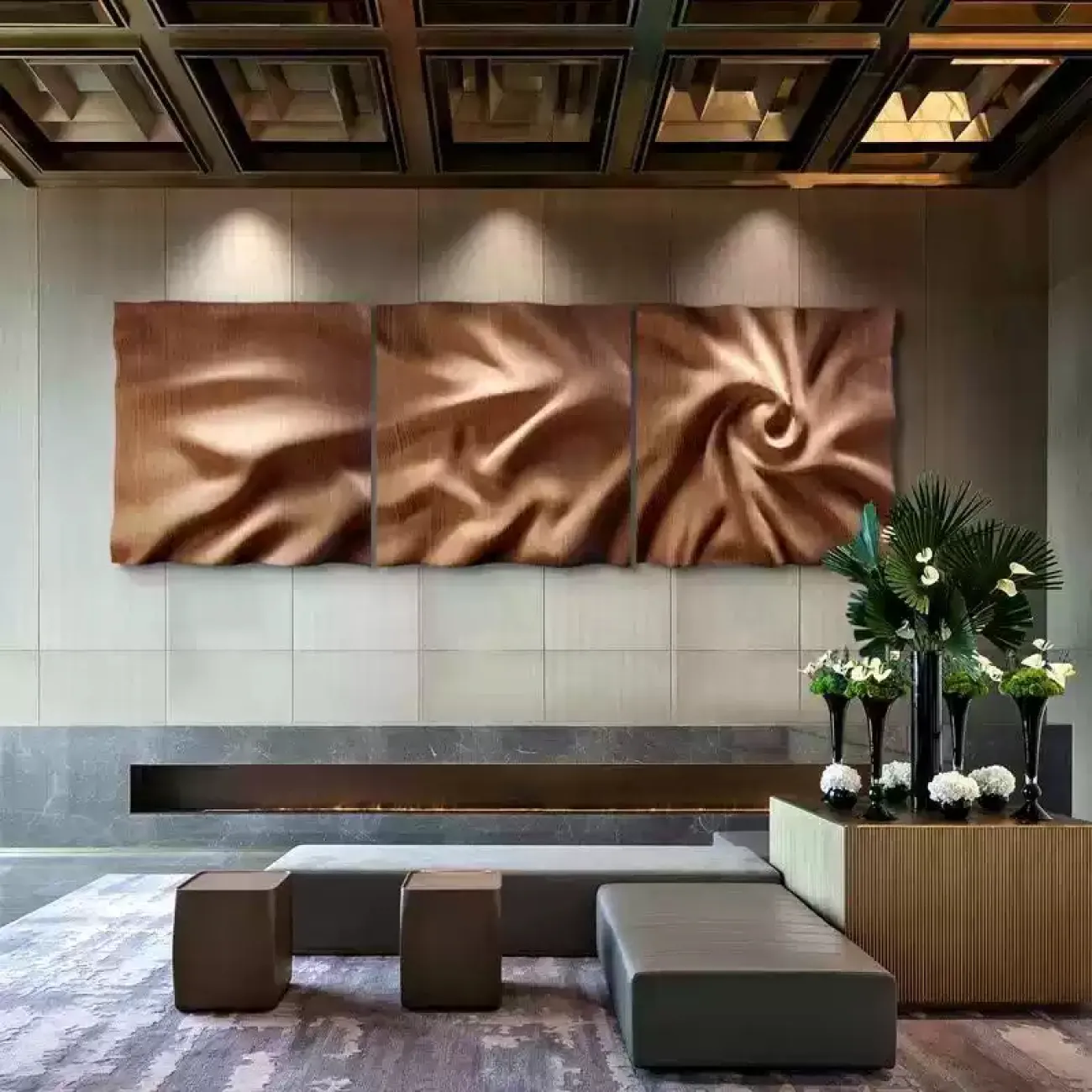 Объемная картина из дерева от LaLume с фактурой ткани KR38172-32 Объемная картина из дерева от LaLume с фактурой ткани KR38172-32