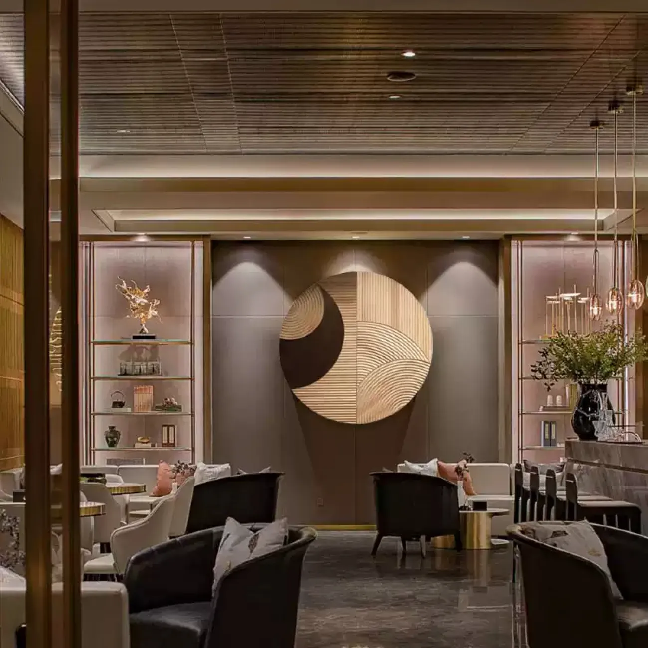 Современное дизайнерское панно "Три полукруга" от LaLume из дерева PN38175-32 Современное дизайнерское панно "Три полукруга" от LaLume из дерева PN38175-32