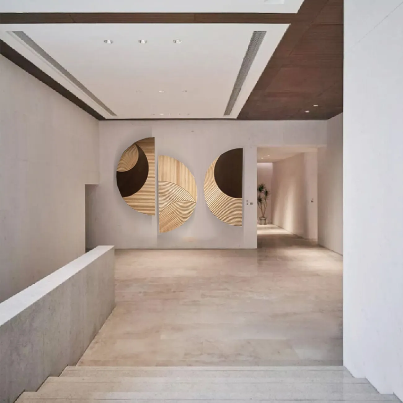 Современное дизайнерское панно "Три полукруга" от LaLume из дерева PN38175-32 Современное дизайнерское панно "Три полукруга" от LaLume из дерева PN38175-32