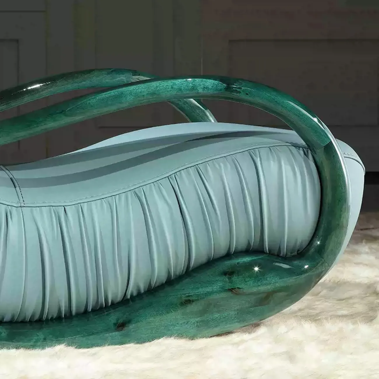 Роскошное кресло-качалка "Модерн" MIVICA из дерева и кожи KR38177-32 Роскошное кресло-качалка "Модерн" MIVICA из дерева и кожи KR38177-32