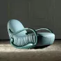 Роскошное кресло-качалка "Модерн" MIVICA из дерева и кожи KR38177-32