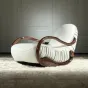 Роскошное кресло-качалка "Модерн" MIVICA из дерева и кожи KR38177-32