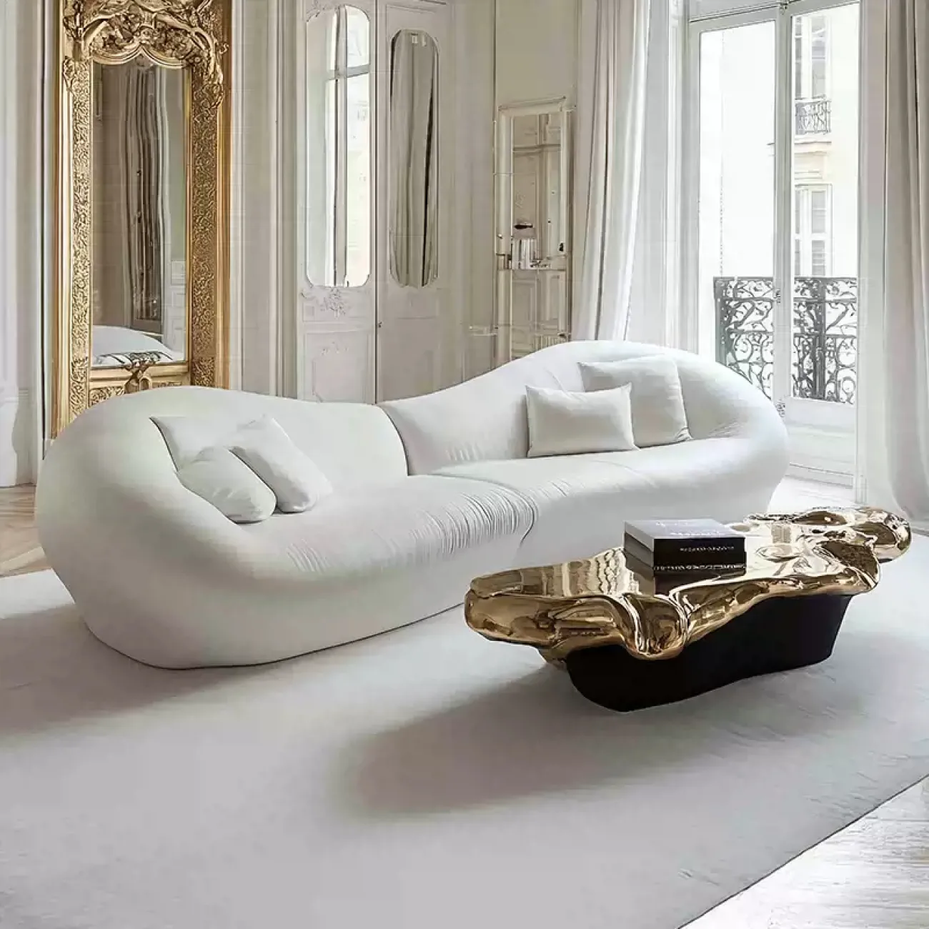 Дизайнерский изысканный журнальный столик MIVICA из дерева GS38180-32