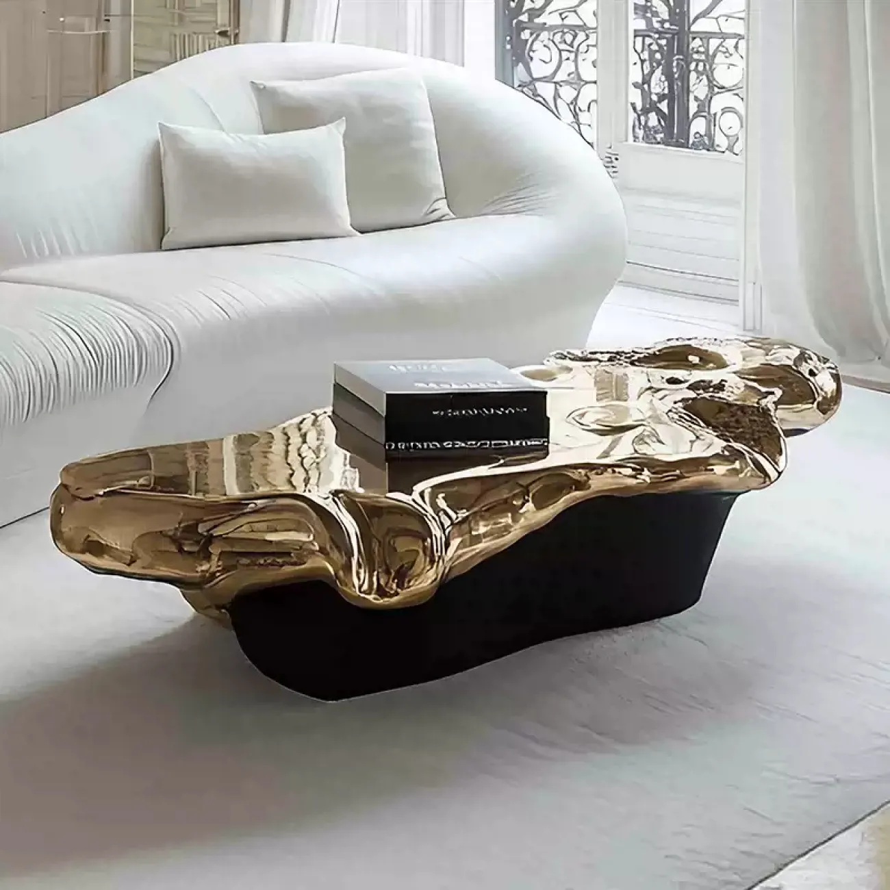 Дизайнерский изысканный журнальный столик MIVICA из дерева GS38180-32