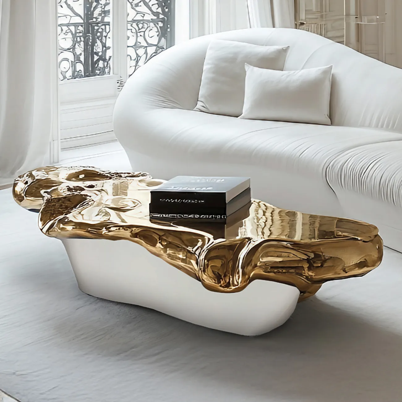 Дизайнерский изысканный журнальный столик MIVICA из дерева GS38180-32