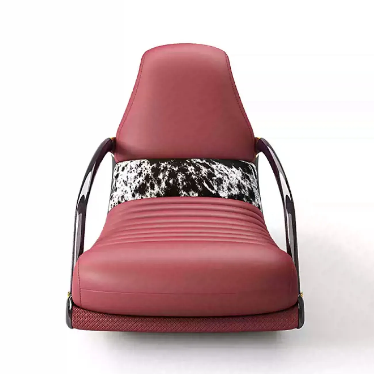 Дизайнерское кресло-качалка "Leonie" от MIVICA из кожи и дерева KR38185-32