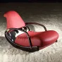 Дизайнерское кресло-качалка "Leonie" от MIVICA из кожи и дерева KR38185-32