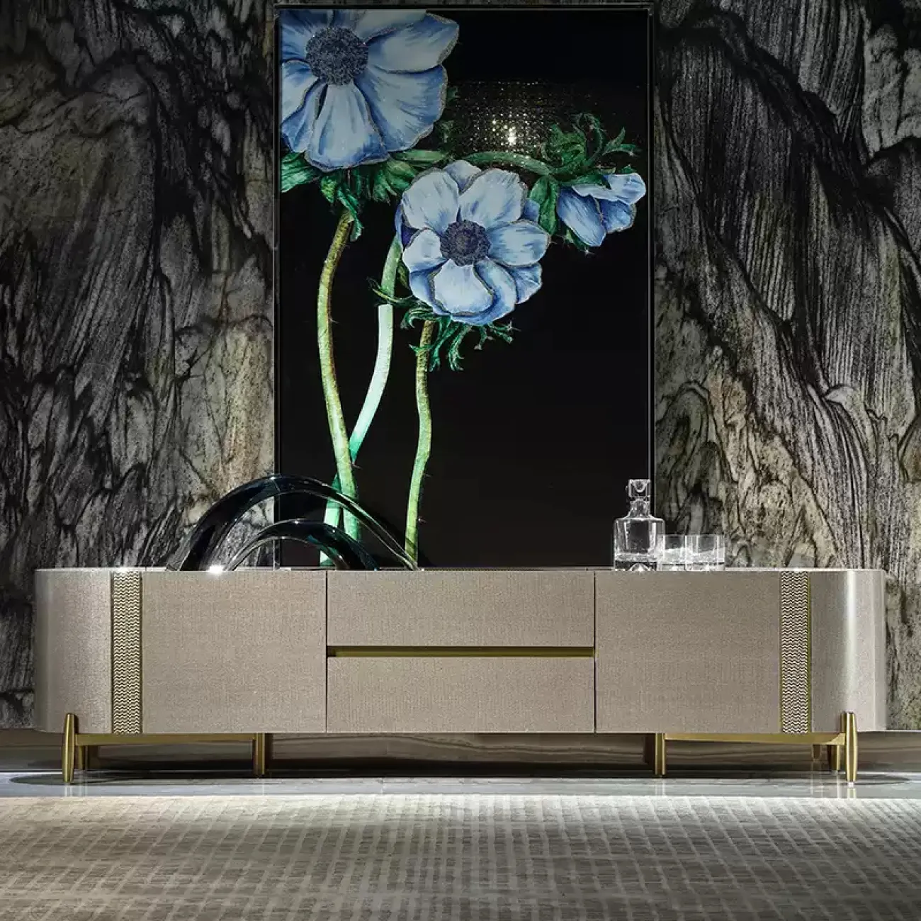 Роскошная тумба под телевизор MIVICA из красного дерева TB38186-32