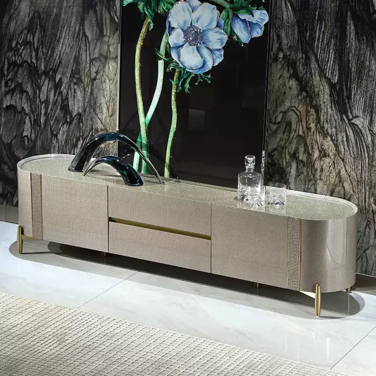 Роскошная тумба под телевизор MIVICA из красного дерева TB38186-32