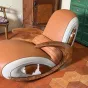 Дизайнерское кресло-качалка Mivica из дерева, натуральной кожи, меха коровы KR38189-32