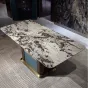 Роскошный обеденный стол MIVICA из мрамора и красного дерева ST38191-32