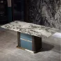 Роскошный обеденный стол MIVICA из мрамора и красного дерева ST38191-32