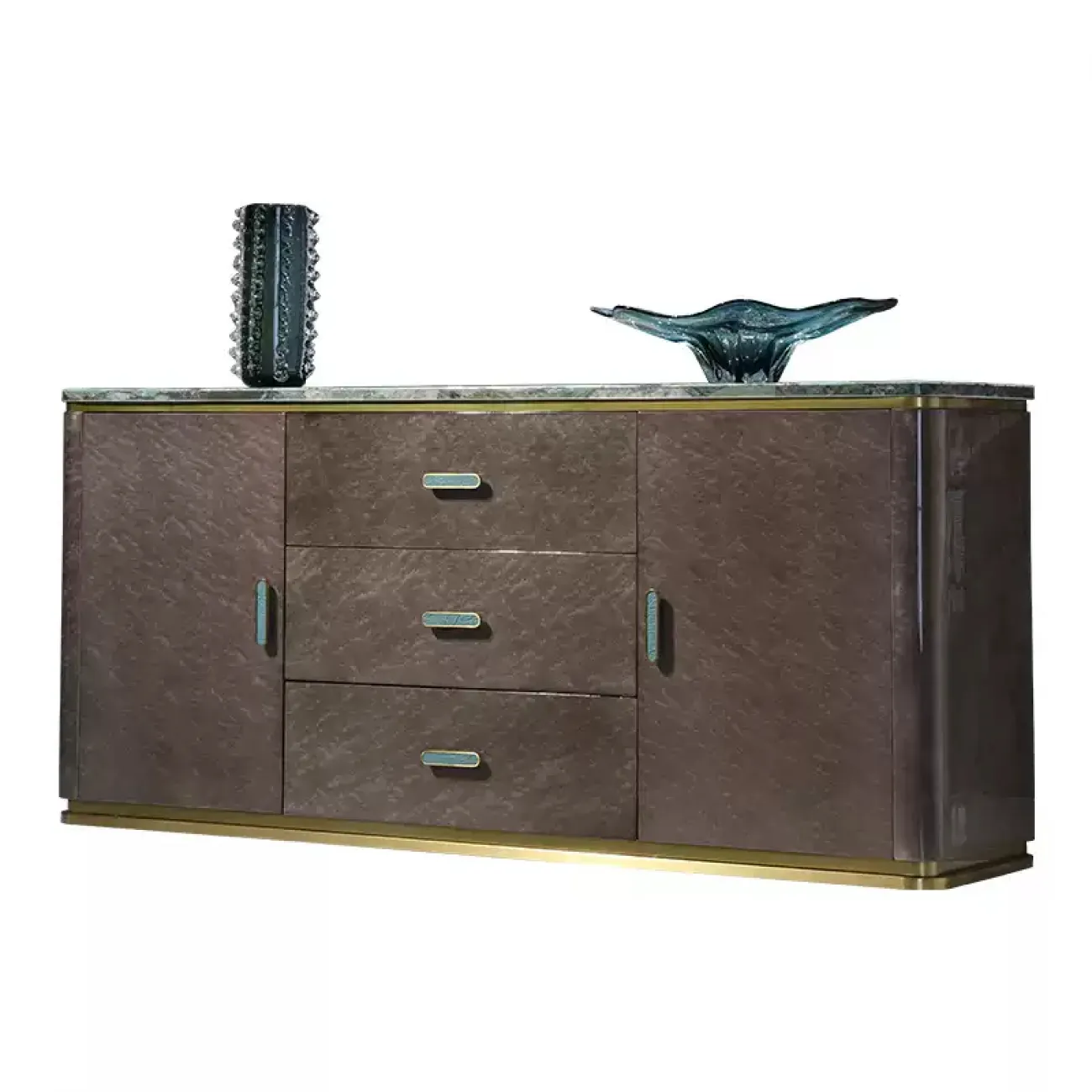  Современный комод MIVICA из дерева и зеленого мрамора KD38194-32