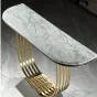 Элегантный пристенный столик MIVICA из дерева, стали и мрамора  ST38195-32