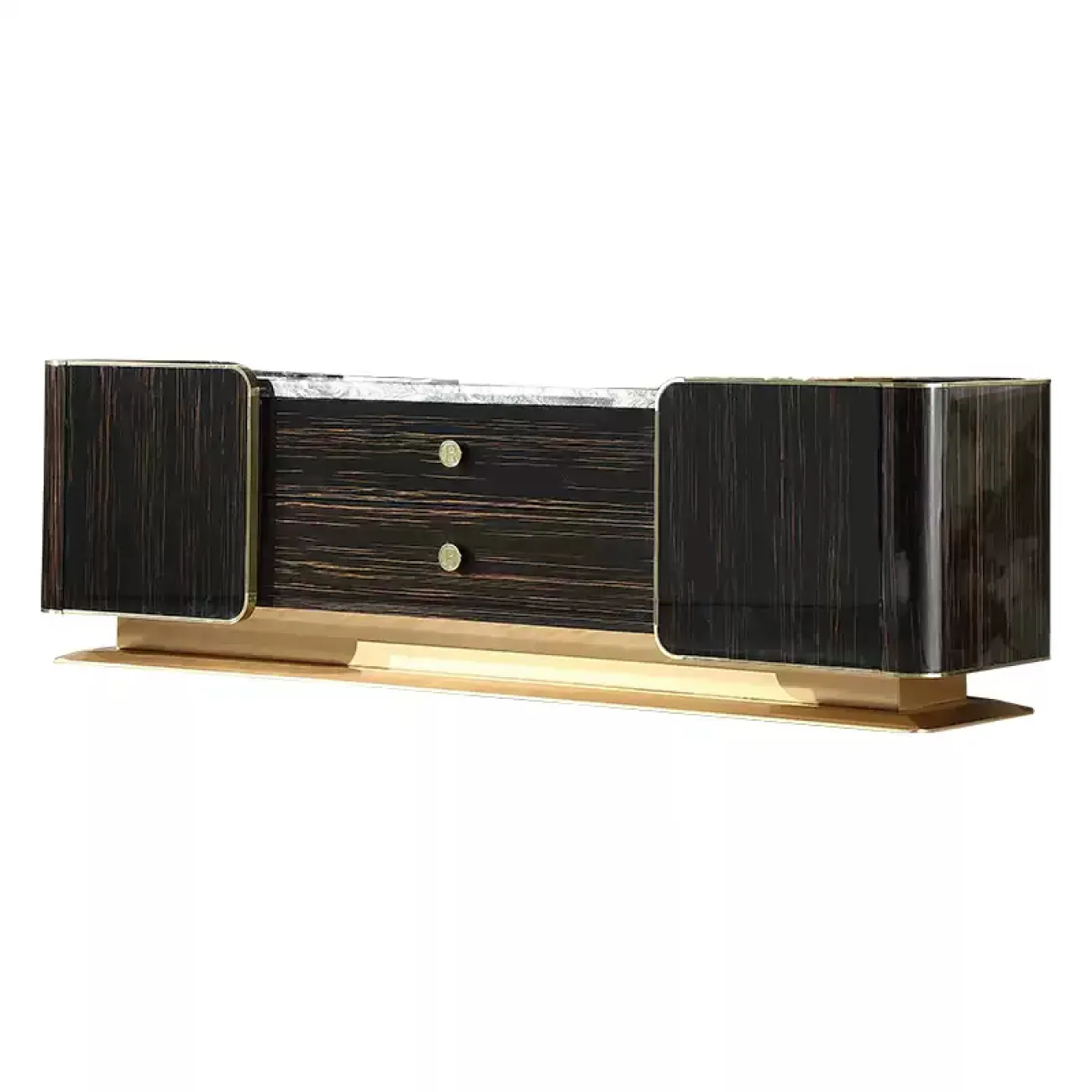 Роскошная тумба под телевизор MIVICA из красного дерева и мрамора TB38197-32