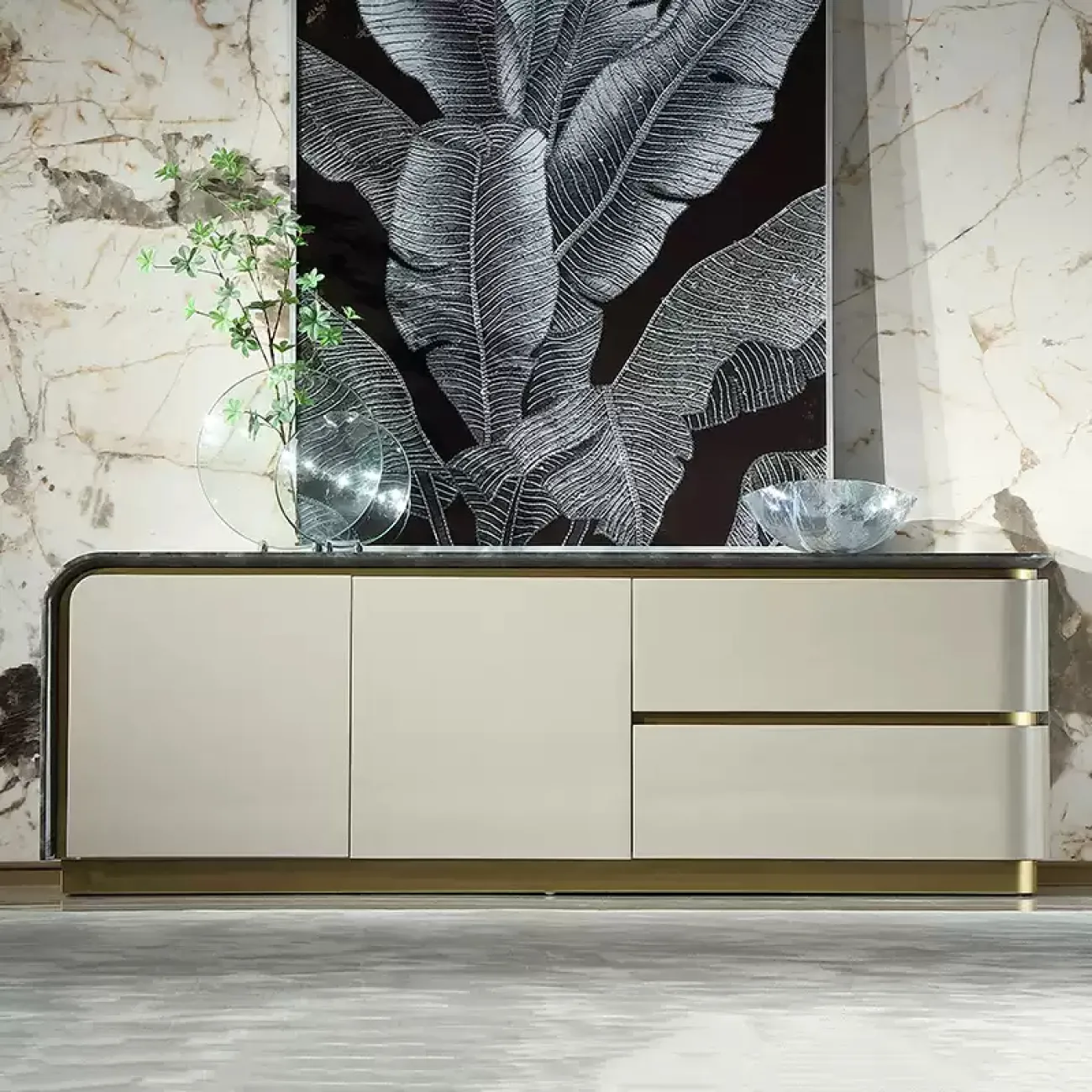 Роскошная тумба под телевизор MIVICA из красного дерева TB38203-32