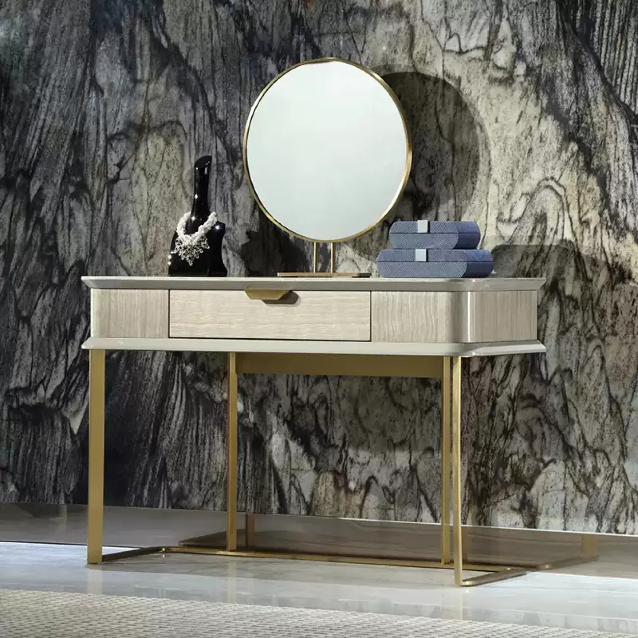 Элегантный туалетный столик с зеркалом MIVICA из красного дерева TS38204-32