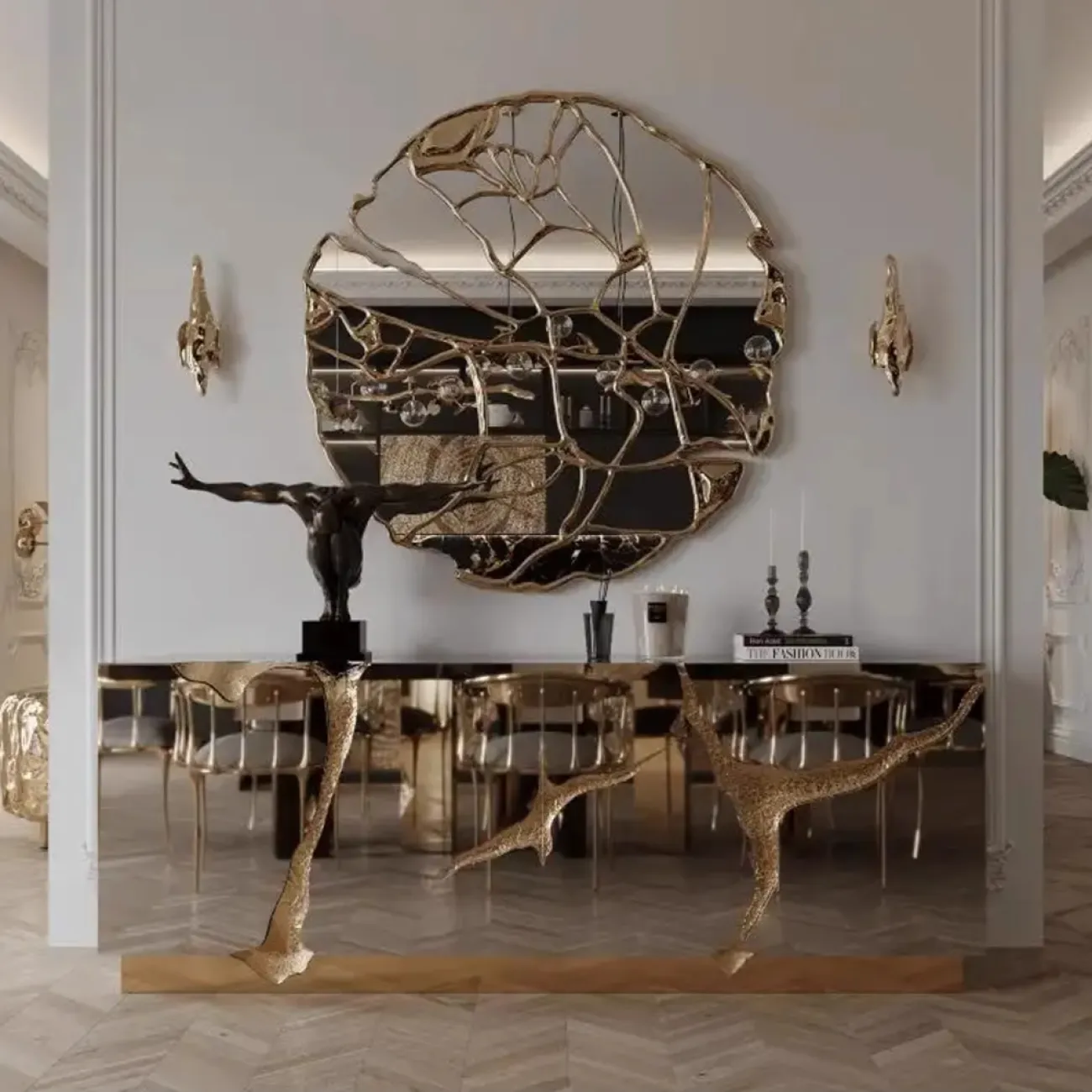 Дизайнерское Современное Подвесное зеркало с паучьим шелком Yanshe от LaLume