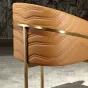 Комфортабельный обеденный стул MIVICA из кожи и латуни ST38211-32