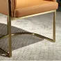 Комфортабельный обеденный стул MIVICA из кожи и латуни ST38211-32