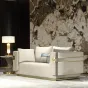 Роскошный диван MIVICA из кожи и красного дерева DV38213-32