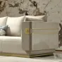 Роскошный диван MIVICA из кожи и красного дерева DV38213-32