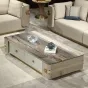 Элегантный журнальный столик MIVICA из мрамора и красного дерева JS38214-32