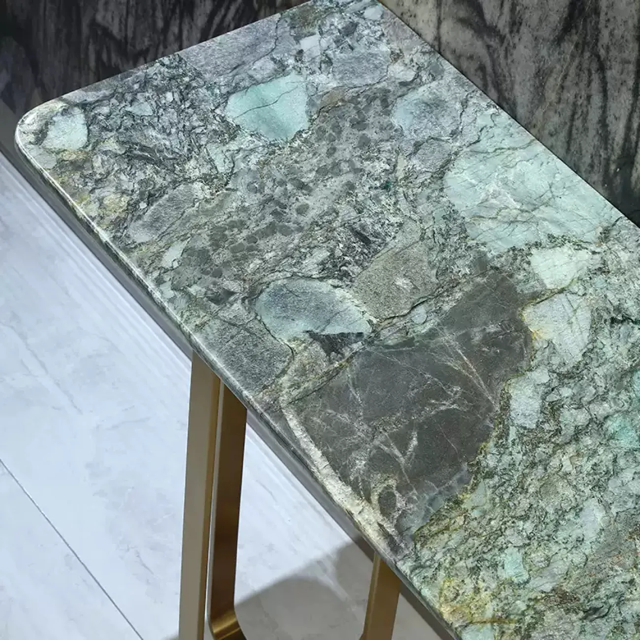 Дизайнерский пристенный столик MIVICA из натурального мрамора ST38216-32