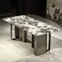 Роскошный обеденный стол MIVICA из мрамора и красного дерева ST38217-32
