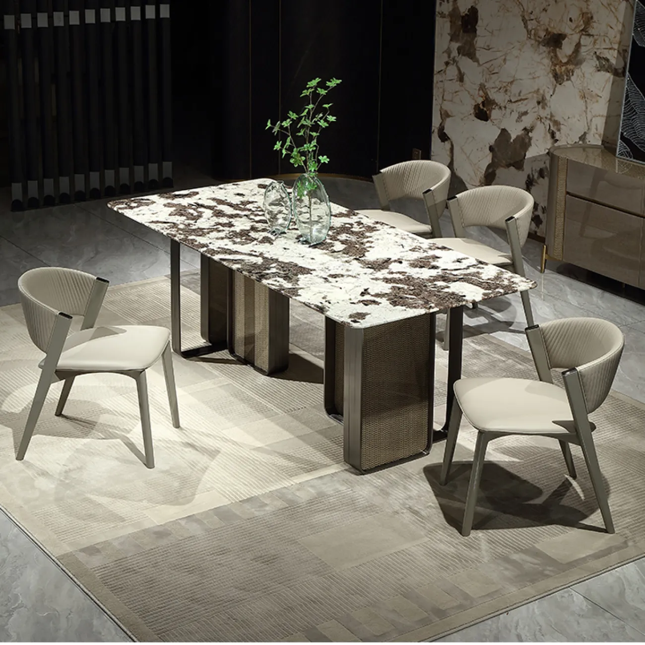 Комфортабельный обеденный стул MIVICA из кожи ST38218-32