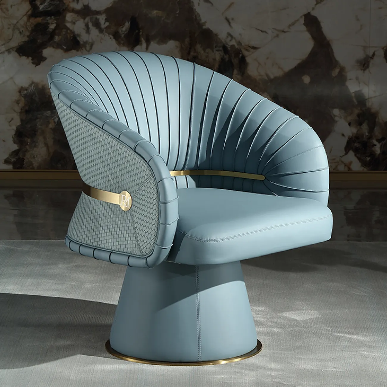 Стильный кожаный стул MIVICA с поворотным механизмом ST38220-32