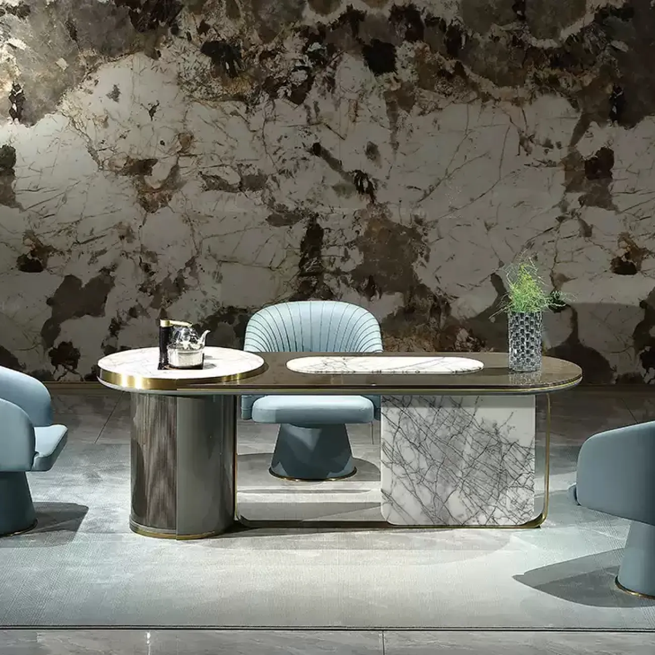 Стильный кожаный стул MIVICA с поворотным механизмом ST38220-32