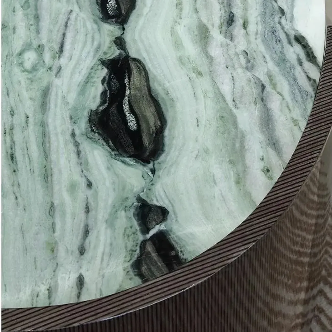 Круглый журнальный стол MIVICA из мрамора и красного дерева JS38229-32