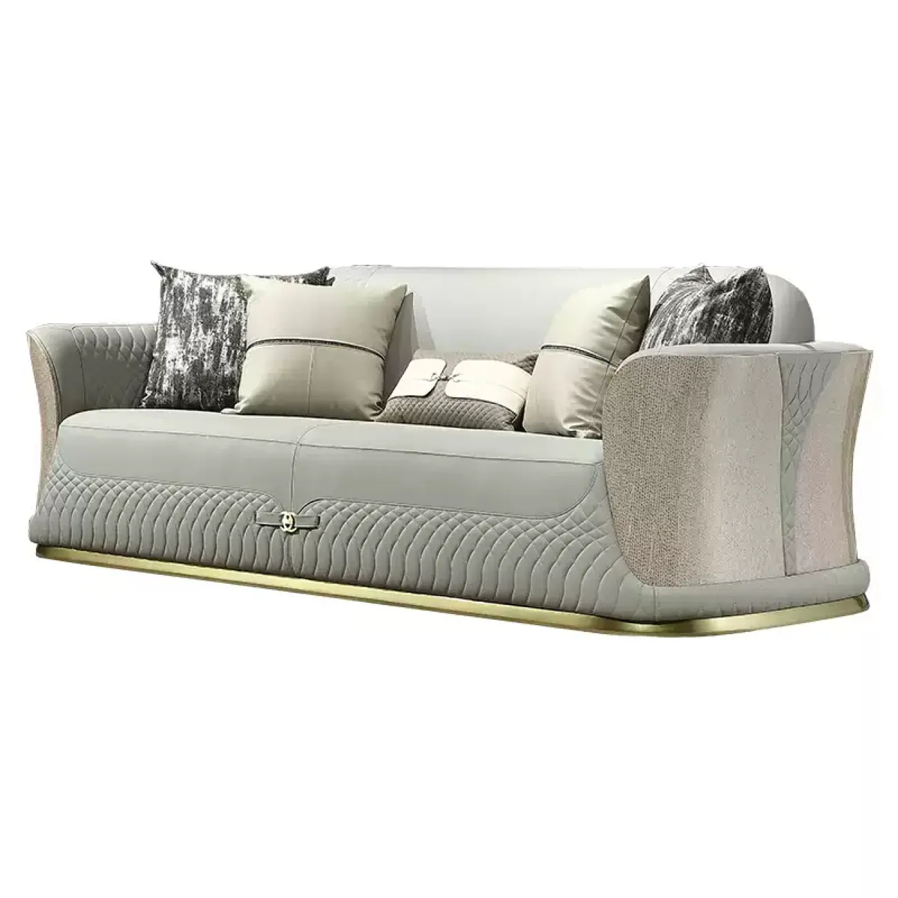 Элегантный диван MIVICA из красного дерева и натуральной кожи DV38232-32