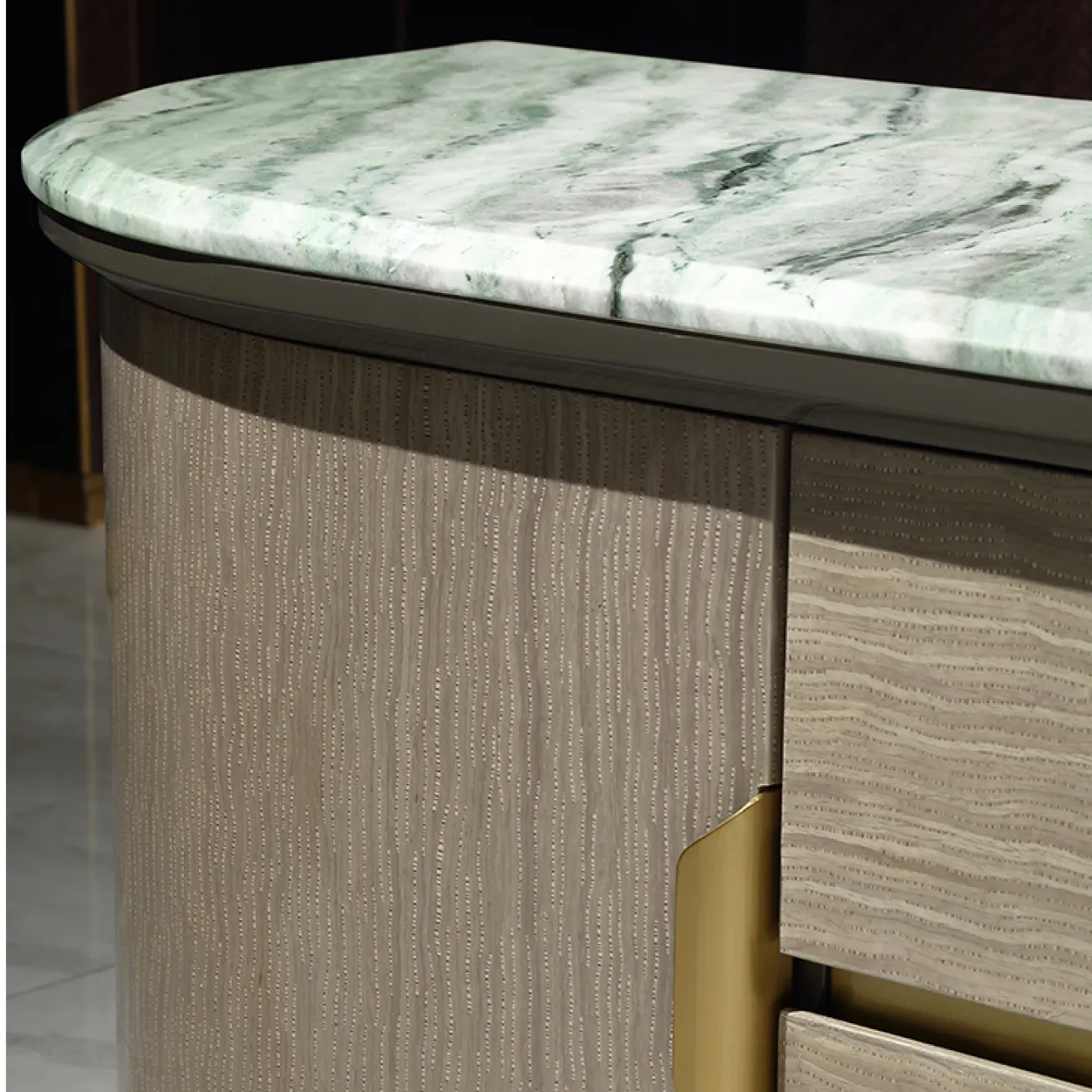 Дизайнерская тумба под телевизор MIVICA из красного дерева и мрамора TB38236-32