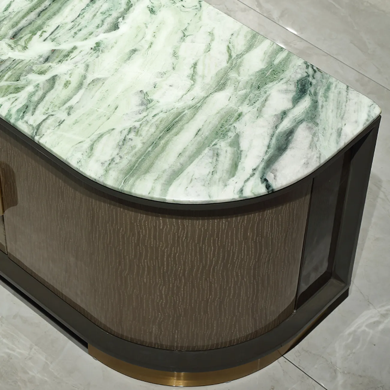 Дизайнерская тумба под телевизор MIVICA из красного дерева и мрамора TB38236-32