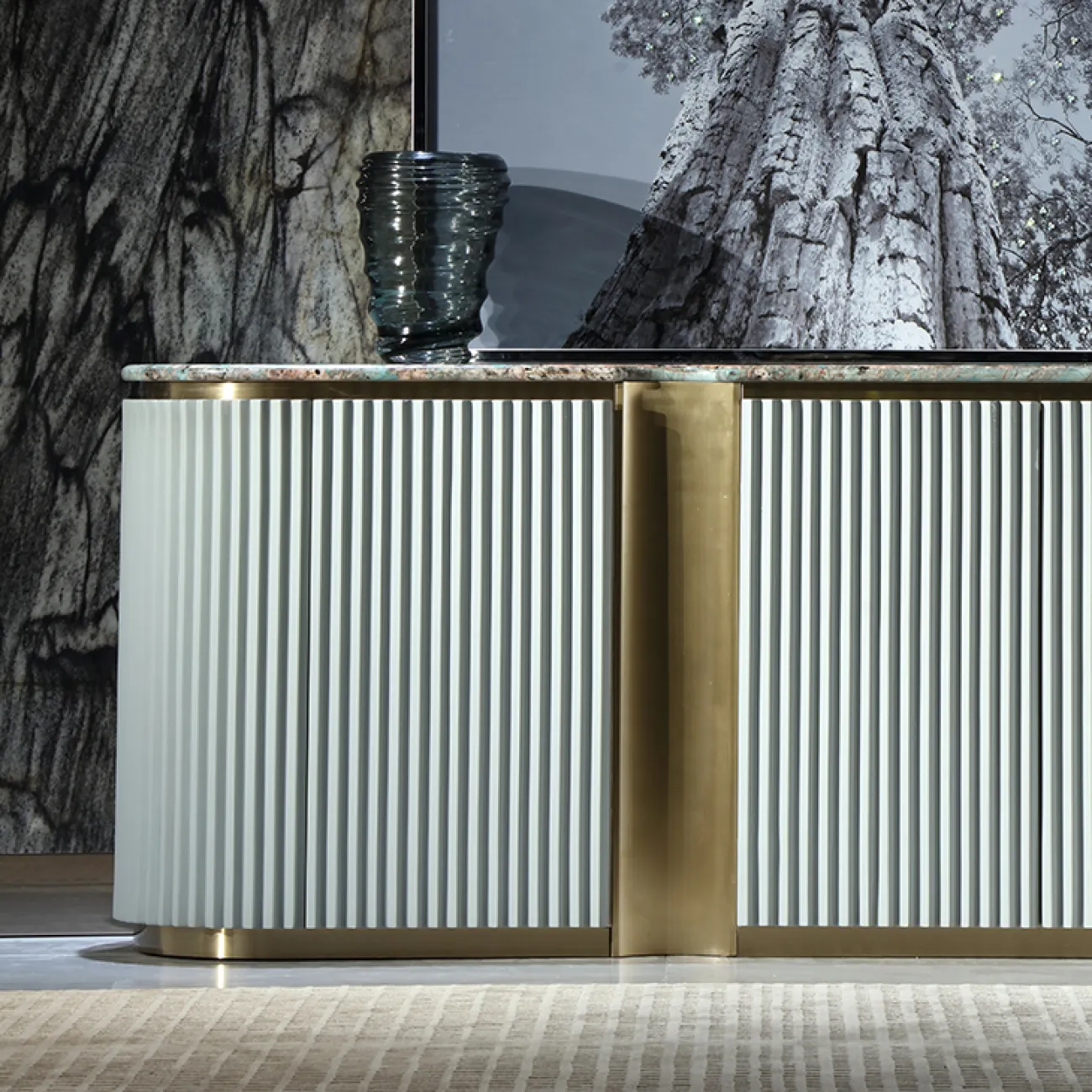 Стильный буфет MIVICA из красного дерева, мрамора TB38238-32 Стильный буфет MIVICA из красного дерева, мрамора TB38238-32