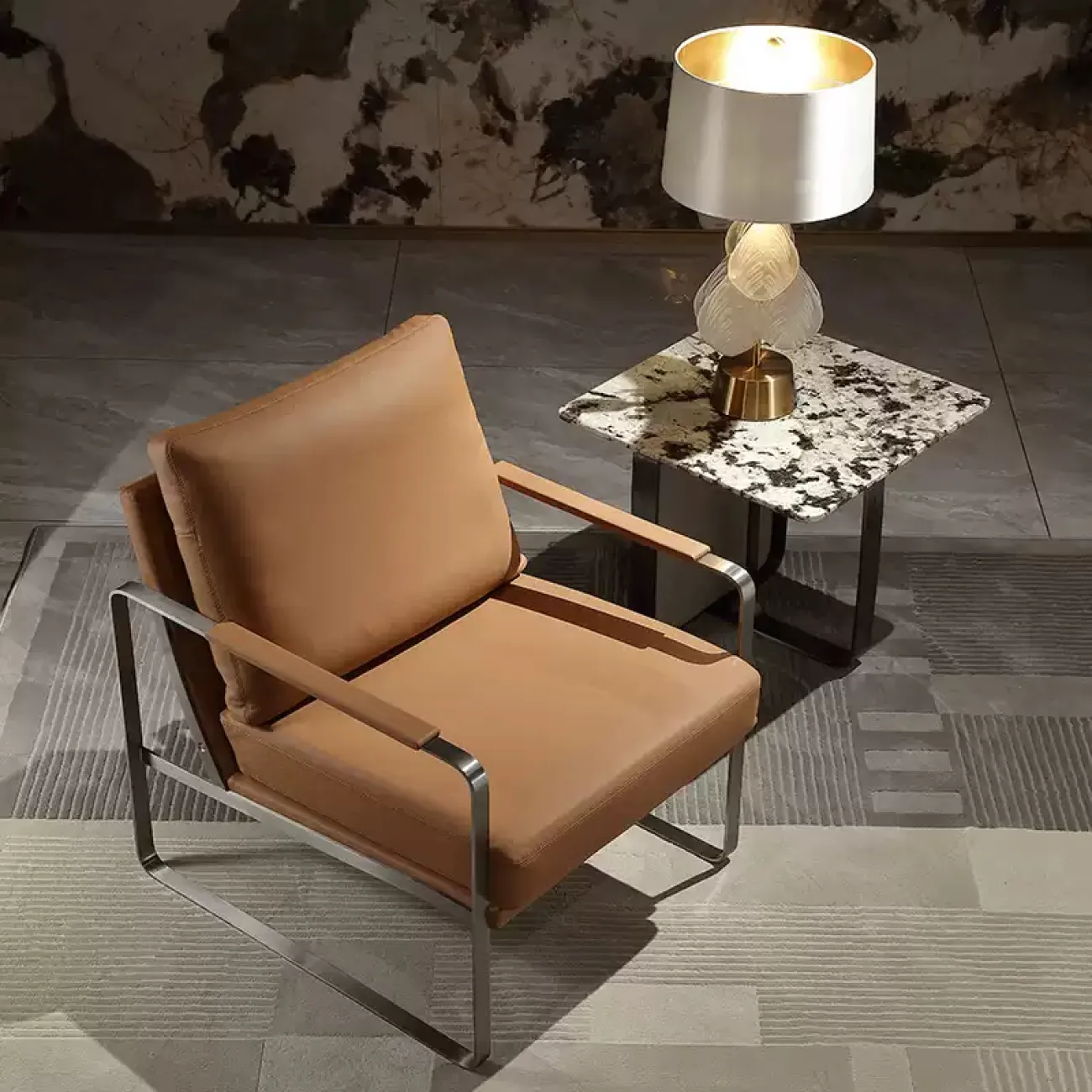 Стильное кресло MIVICA из натуральной кожи KR38240-32 Стильное кресло MIVICA из натуральной кожи KR38240-32