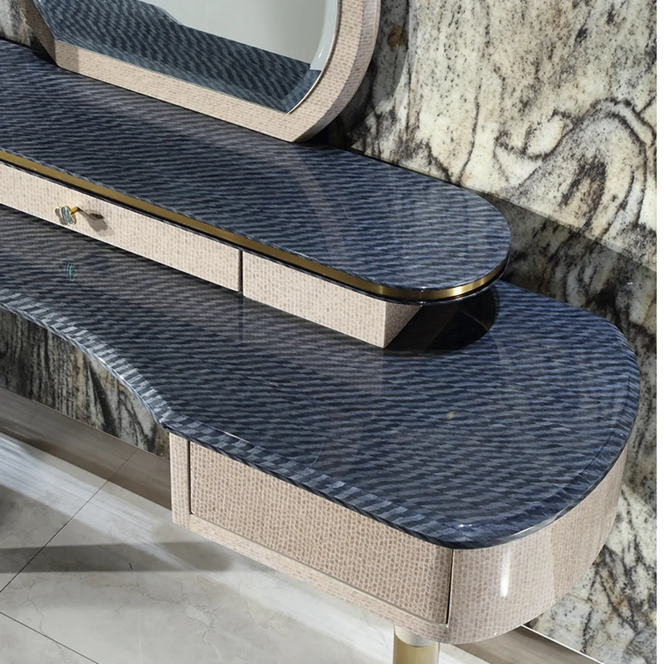 Элегантный туалетный столик с зеркалом MIVICA из красного дерева TS38241-32