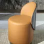 Удобный для туалетного столика табурет MIVICA из кожи и красного дерева ST38242-32