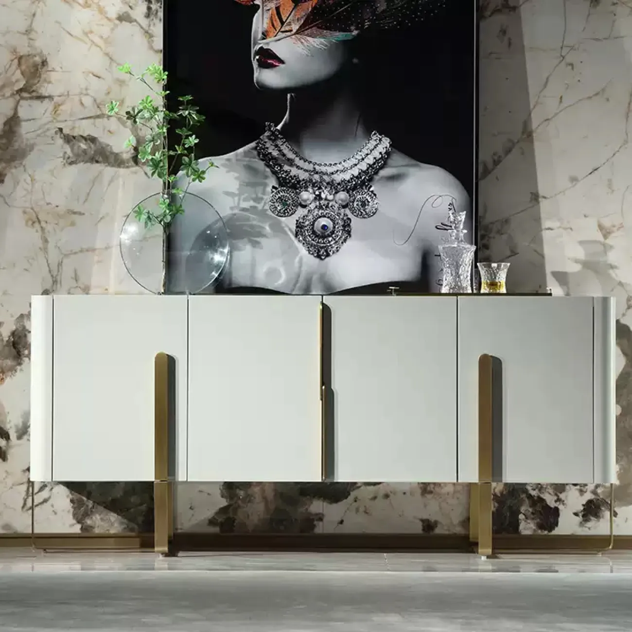  Современный комод MIVICA из красного дерева KD38243-32