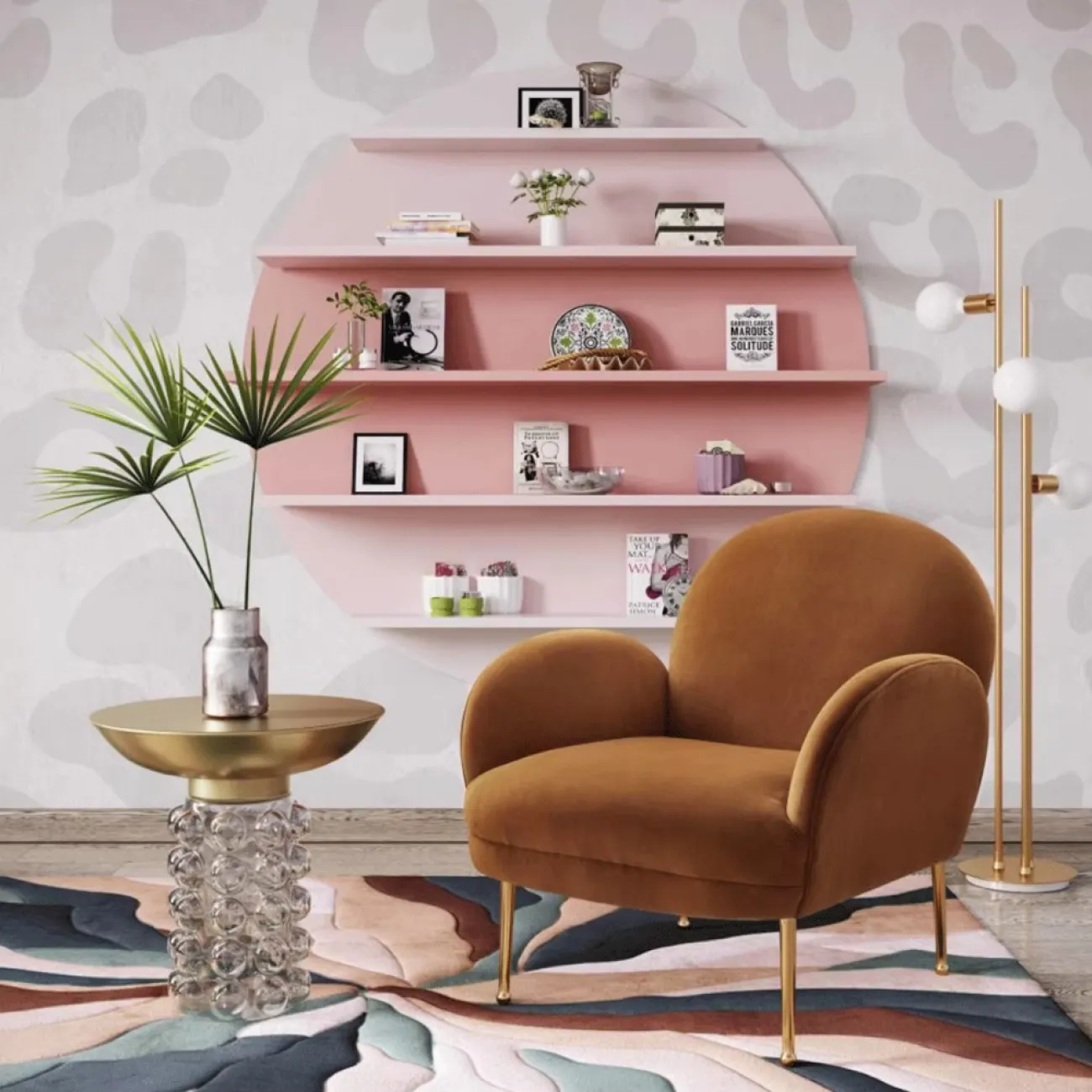 Дизайнерский Прозрачный Стеклянный Приставной Столик с лампочкой Yanshe от LaLume