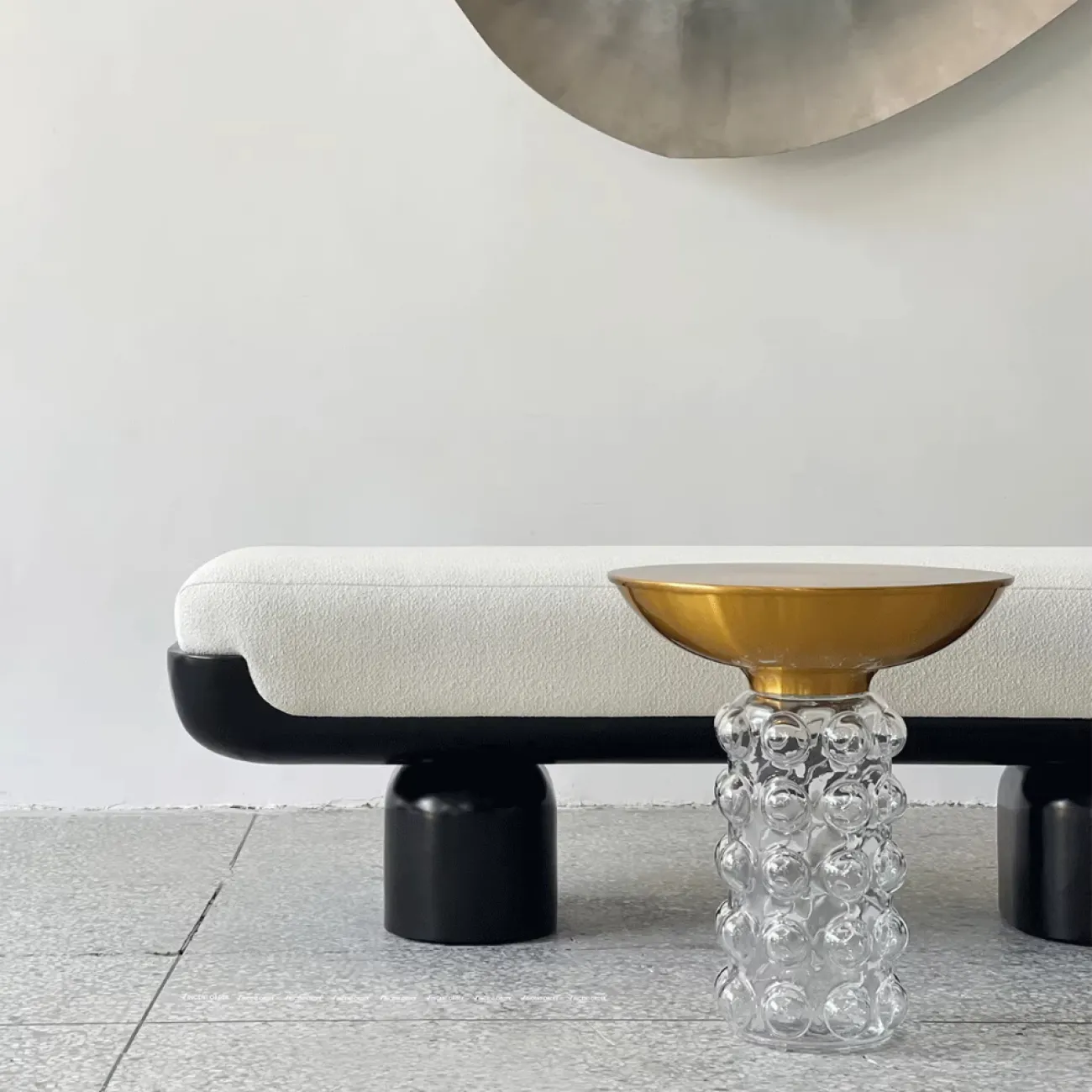 Дизайнерский Прозрачный Стеклянный Приставной Столик с лампочкой Yanshe от LaLume